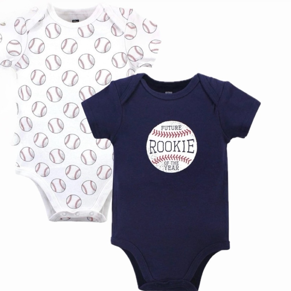 Baseball Onesies Hudson Baby Unisex Baby Cotton Bodysuits 3-6 months